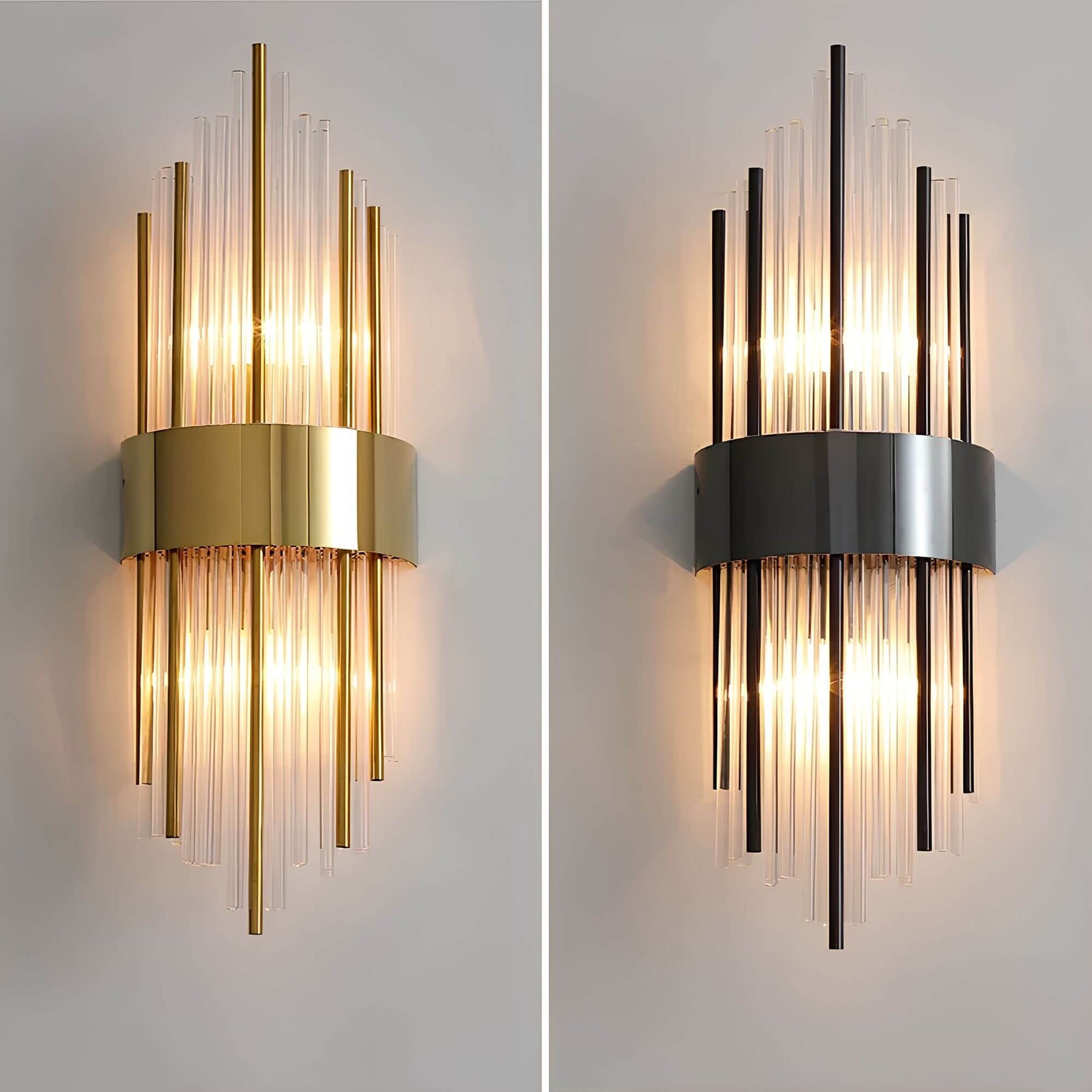 Wandleuchte mit funkelnden Kristallen