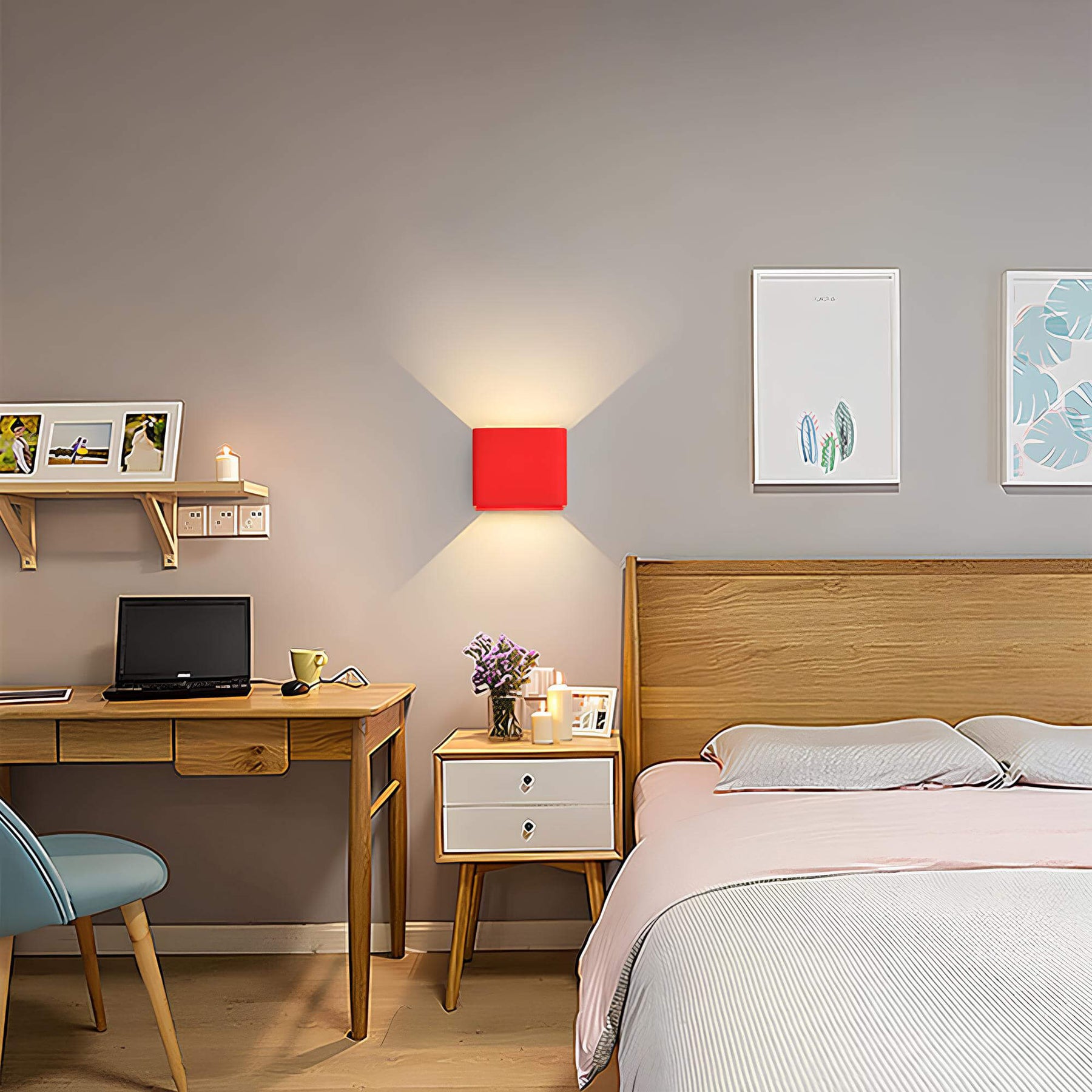 Moderne Wandlampe im Quadrat